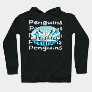 Cute Penguins in Antarctica Ice Landscape Hoodie